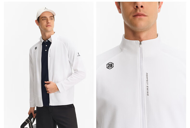 Biyinlefen Golf [Imported Textured Fabric] 2026 Spring New Men's Stand Collar Sports Casual Stretch Comfortable Breathable Jacket 8